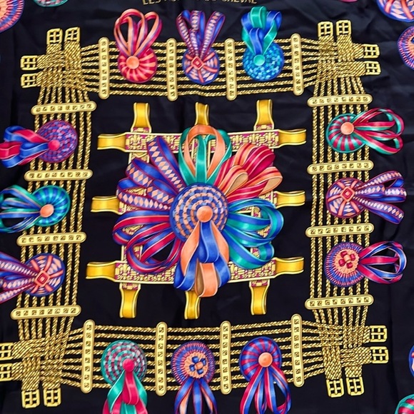 Hermes Les Rubans du Chevalier 100% Silk Scarf-#2 - Picture 3 of 9